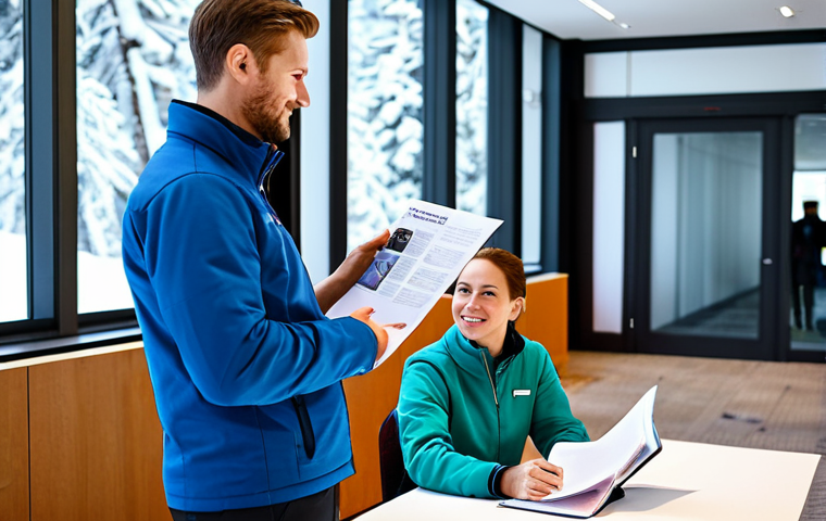 스키 강사의 직업적 성장 촉진법 - Communication & Safety**

"A ski instructor, fully clothed in winter attire, teaching a group of stu...
