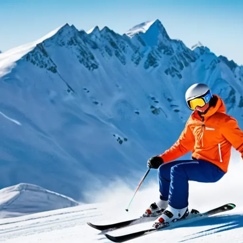 스키 강사의 새로운 강의 콘텐츠 - **Prompt 1: The Joy of Mastering Skiing Basics**
"A vibrant, wide-angle shot of a male skier, ap...