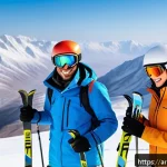 스키 강사의 자격증 취득 팁 - A professional ski instructor training session on a snowy mountain slope in the Arabian Peninsula, f...