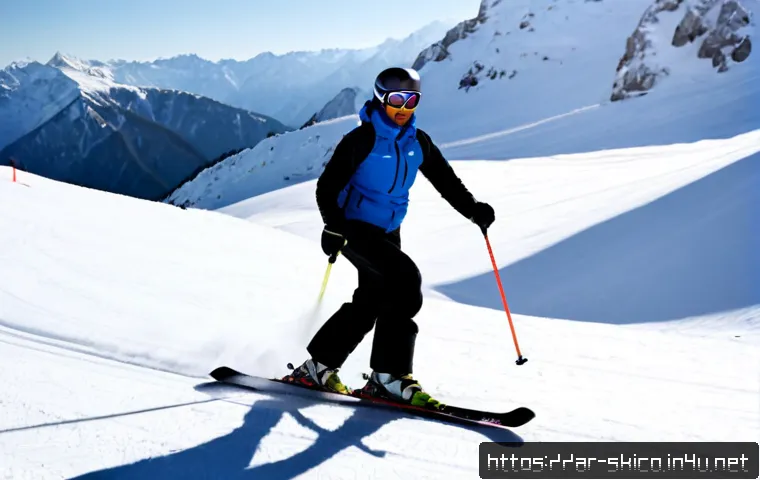 스키 강사의 자격 시험 합격률 높이는 법 - Photorealistic Arab ski instructor candidate in modest winter sportswear practicing precise parallel...